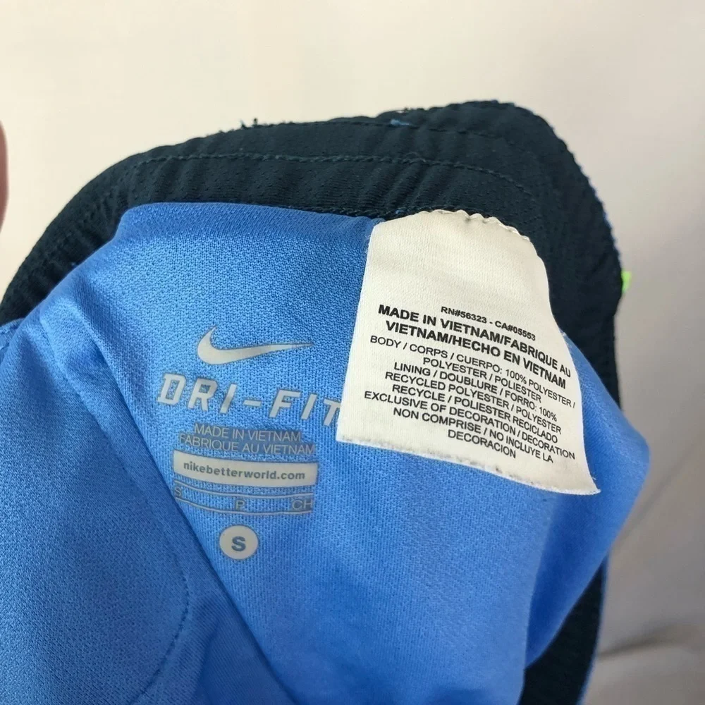 Nike Dri-Fit Stay Cool Blue & Green Running Shorts S‎
